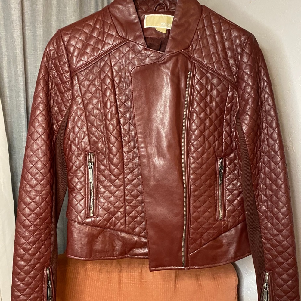 Michael Kors Leather Moto Jacket